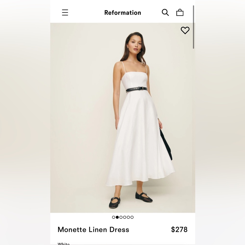 Reformation Monette Linen Dress - 6 - cut straps